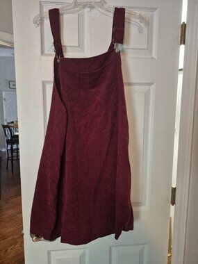 Burgundy corduroy jumper dress